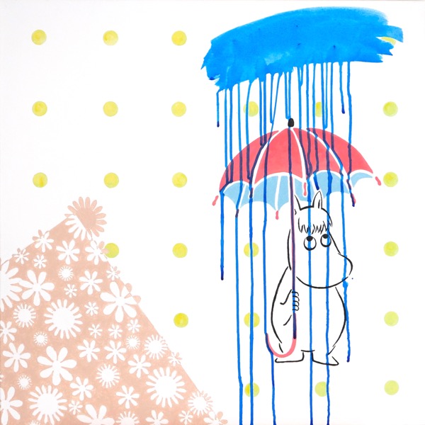 Rain, Childhood Memories, Reiner Strasser 2016, acrylic on canvas, 80*80 cm.